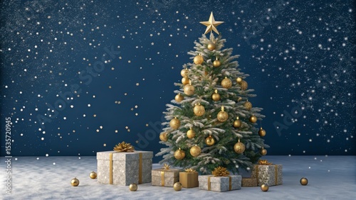 Snowy Night Christmas Tree ...