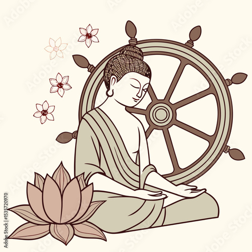 Beautiful photo and template for happy Vesak day Buddha Purnima