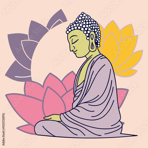 Beautiful photo and template for happy Vesak Buddha Purnima