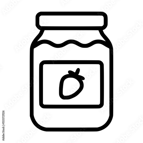 Minimalist jam jar icon isolated vector for food and packaging