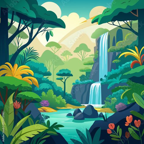 tropical island with palms