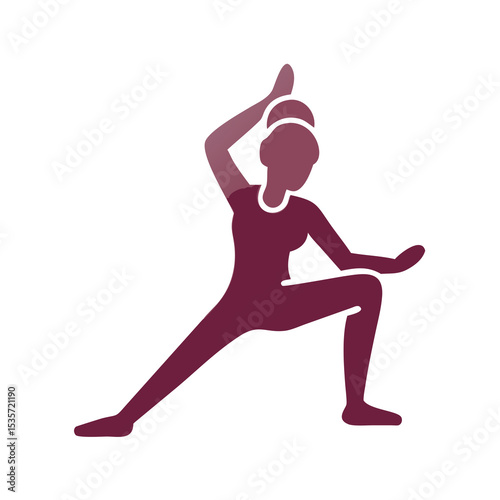 Black and White Yoga Pose Silhouette: Dynamic Fitness Art