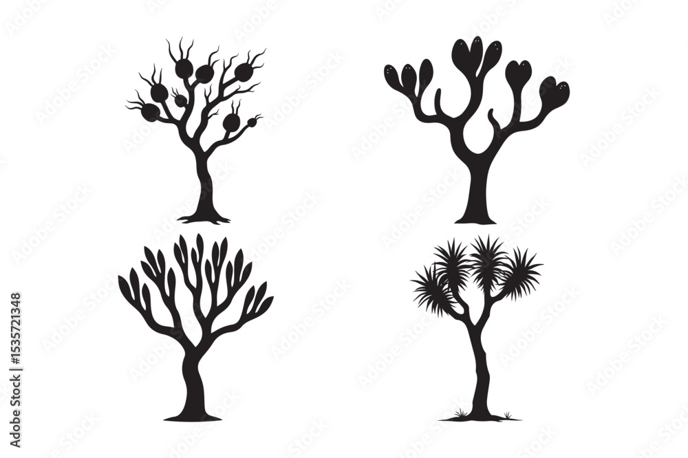 Fototapeta premium Desert Tree Silhouettes Collection