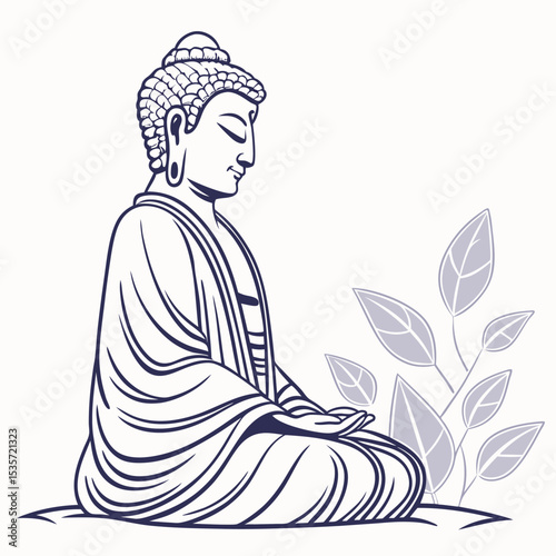 Lord Buddha Statue white background