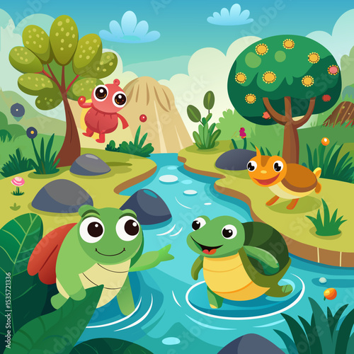 frog on the river