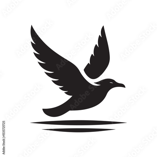 seagull vector silhouette clip art logo design illustration