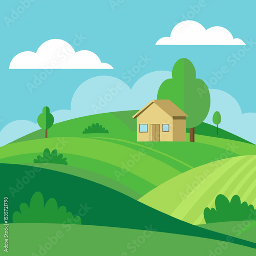 landscape with houses