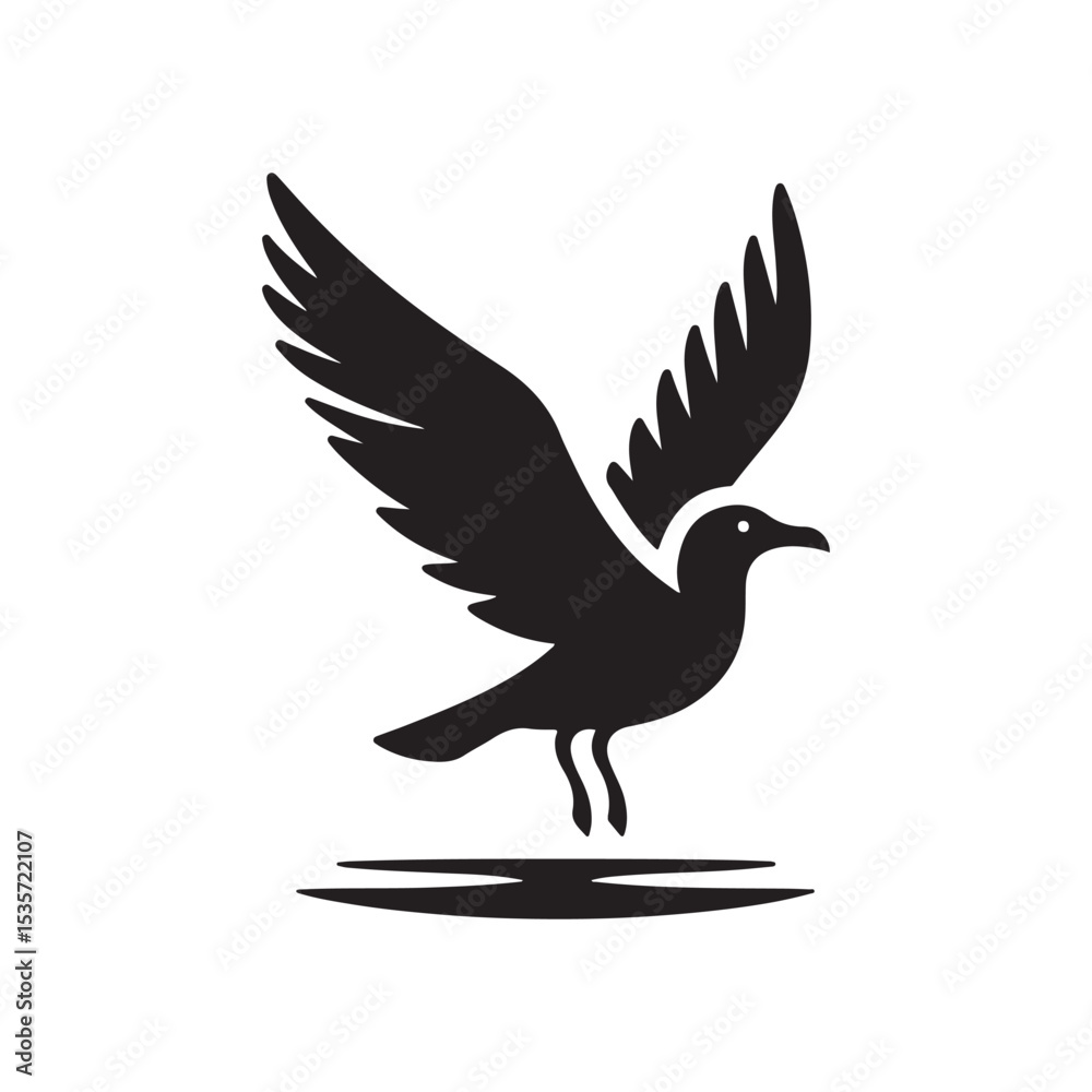 Naklejka premium seagull vector silhouette clip art logo design illustration