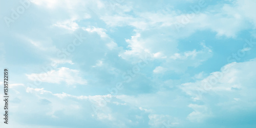 Daylight blue soft clouds, light sunny effect on the blooming white background, sunlight spots on the natural, beautiful spring season clear fresh mind change banner use wallpaper 