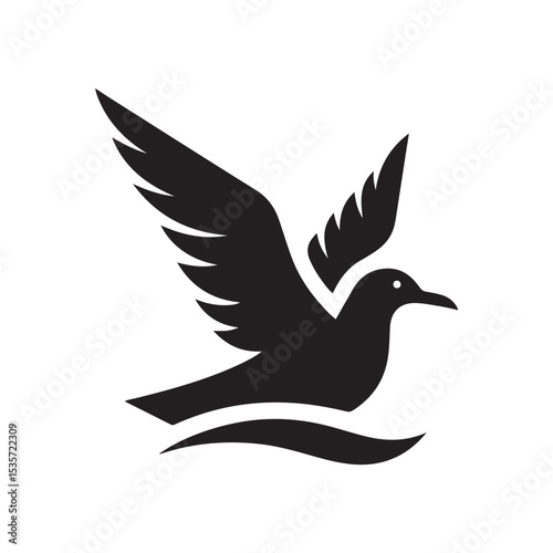 seagull vector silhouette clip art logo design illustration