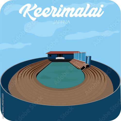 Keerimalai Hot Springs in Jaffna, north of Sri Lanka. A tourist attraction of ceylon, Hindu religious place  