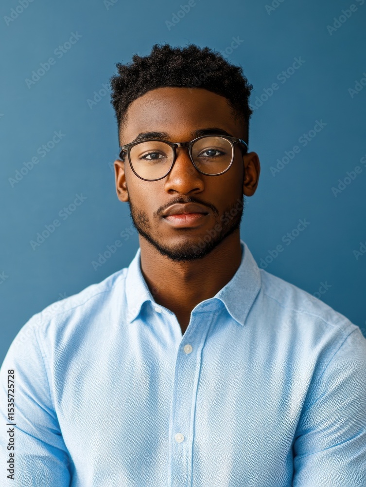 Obraz premium African american young adult office worker portrait image copy space