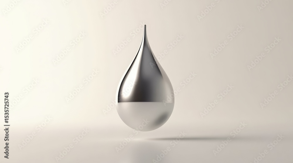 Fototapeta premium Photorealistic silver liquid sphere for premium presentation backgrounds and templates.