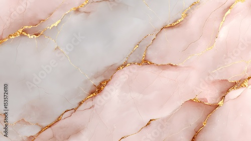 Elegant Pink and White Marble Texture Accented with Gold Veining