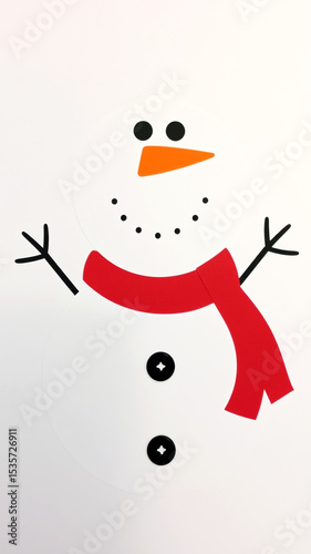 Simple paper cutout snowman winter holiday design