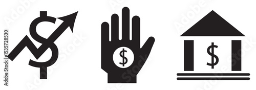 E-commerce and Payment Vector Graphics . money icon set. containing cash, saving, wallet, transfer, withdraw icons.