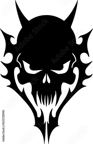 Tribal Skull and Abstract Tattoo Designs
