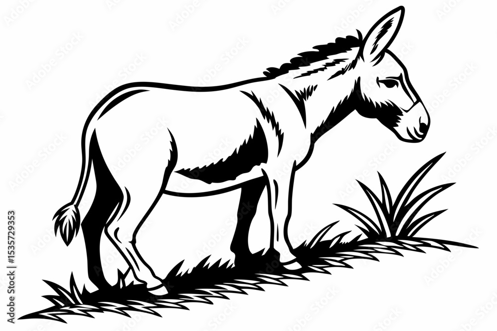 Fototapeta premium donkey sihouette black vector