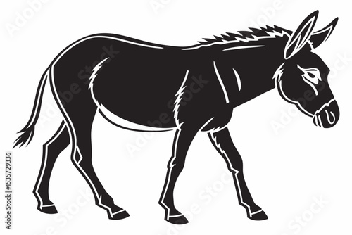 donkey sihouette black vector