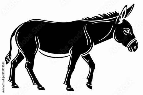 donkey sihouette black vector