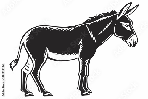 donkey sihouette black vector