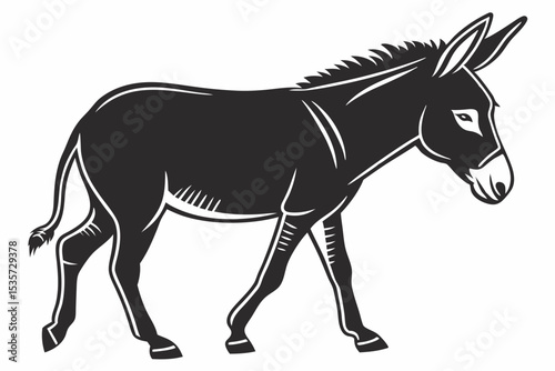 donkey sihouette black vector