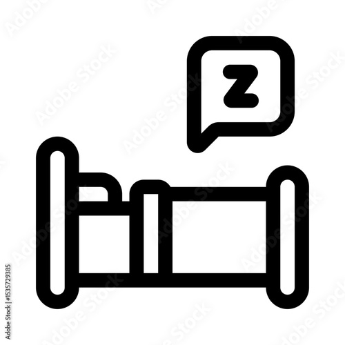 Bed Time Line Icon. Single icon, line vector icon