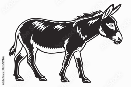 donkey sihouette black vector