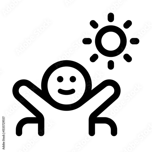 Wake Up Line Icon. Single icon, line vector icon