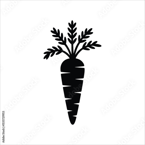 carrot icon vector silhouette on white background.