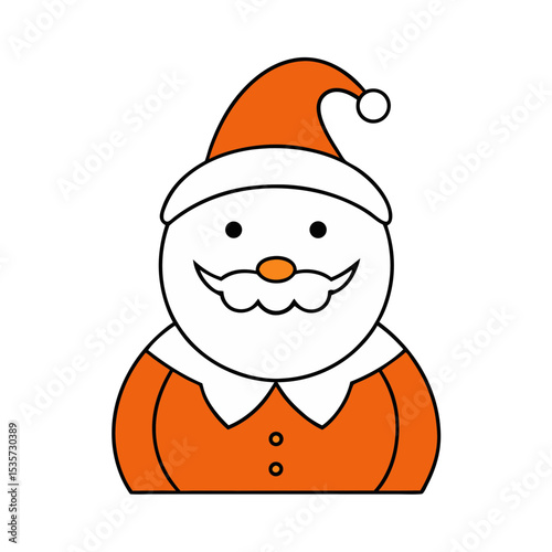 Pumpkin headed Santa vector illustration.