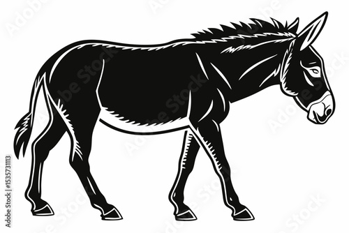 mule sihouette black vector