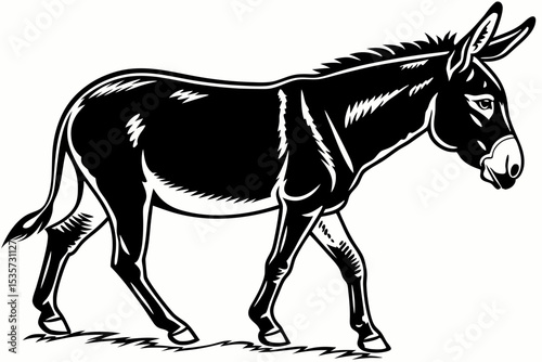 mule sihouette black vector