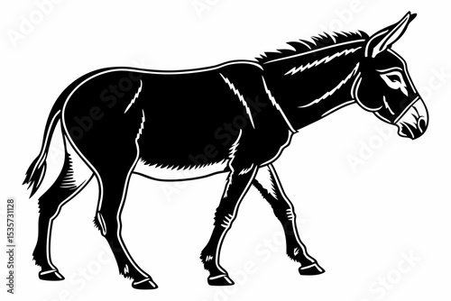 mule sihouette black vector