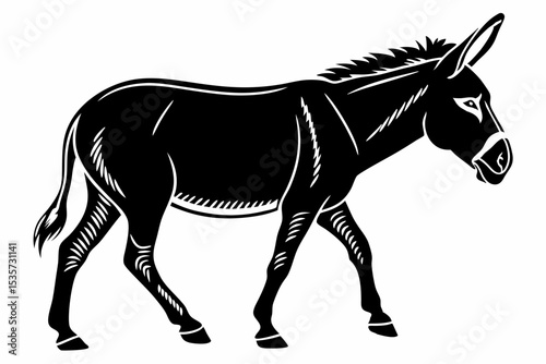 mule sihouette black vector
