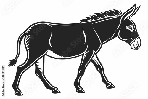 mule sihouette black vector