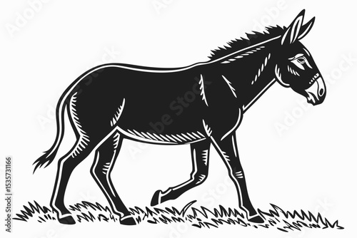 mule sihouette black vector