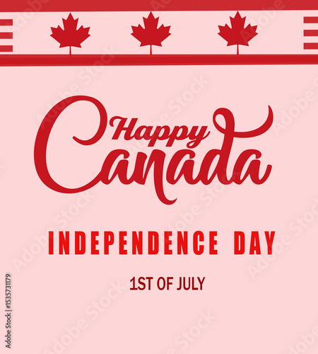 An illustration of Canada Independence Day featuring  maple leaves, and national colors, celebrating the country’s pride and freedom.