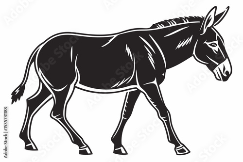 mule sihouette black vector