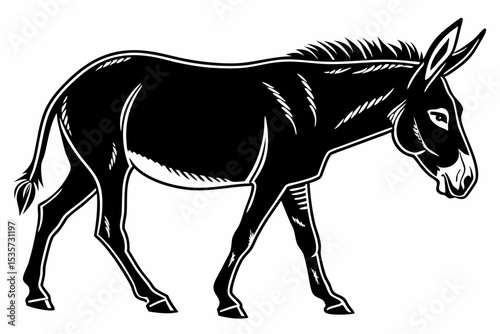 mule sihouette black vector