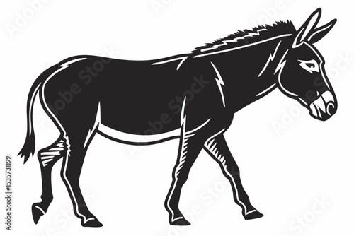 mule sihouette black vector
