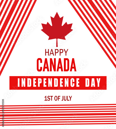 A vibrant illustration of Canada Independence Day, showcasing iconic landmarks and red-and-white themes in honor of the national celebration.