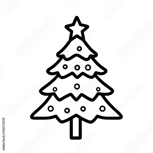Wallpaper Mural Classic Christmas tree icon in clean black outline with triangular shape, layered branches, and a star on top, representing holiday spirit, winter joy, and festive seasonal celebration symbolism

 Torontodigital.ca