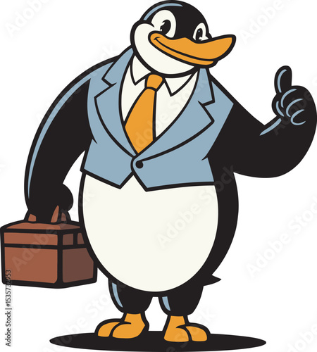 Mascot of Business penguin mascot character. 
