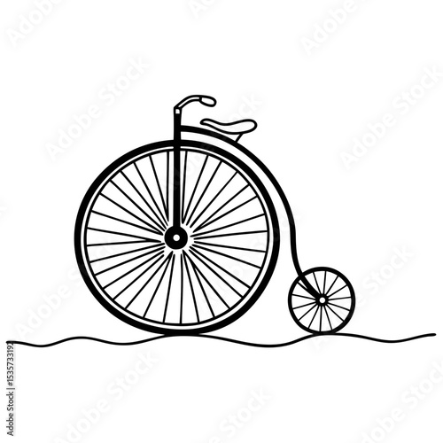 Penny Farthing Bicycle Vector Vintage High Wheeler Bike Icon