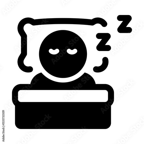 Sleep Glyph Icon. Single icon, glyph vector icon