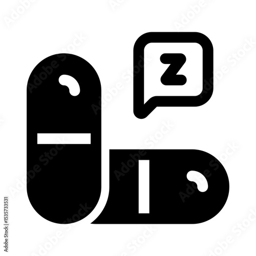 Sleeping Pills Glyph Icon. Single icon, glyph vector icon
