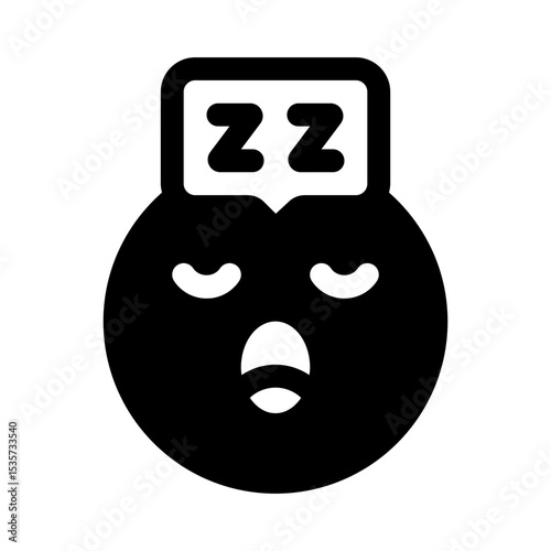 Sleepy Glyph Icon. Single icon, glyph vector icon