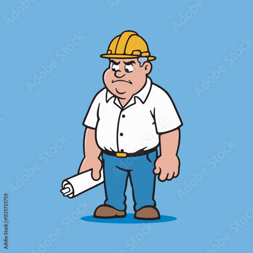 Cartoon builder man character