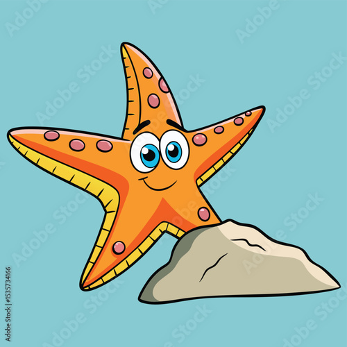 A colorful starfish clinging to an invisible rock, showcasing its vibrant marine beauty.